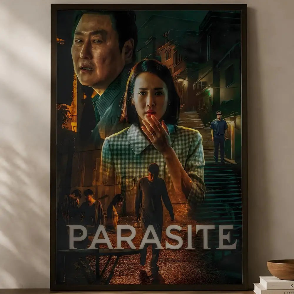Parasite Movie Poster Self-Stick HD PVC Waterproof Wall Art Movie Wall Poster Axl White01 15X20cmNoframe