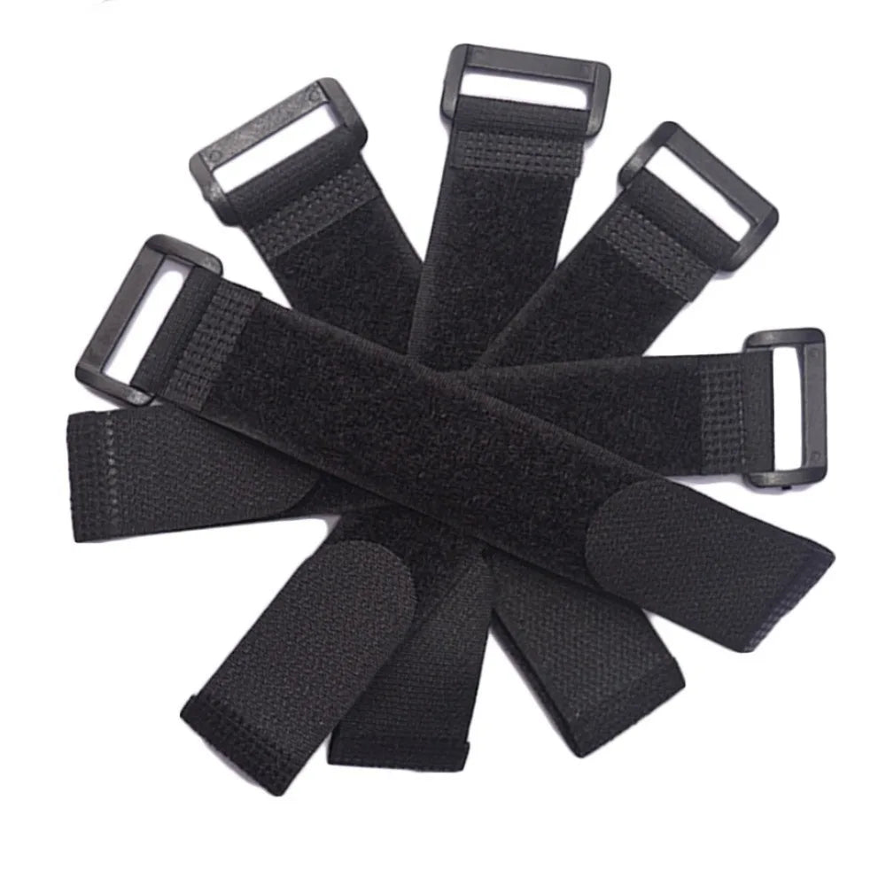 10-Pack Self-Adhesive Hook & Loop Cable Zip Ties – Black Cable Management Ties Axl