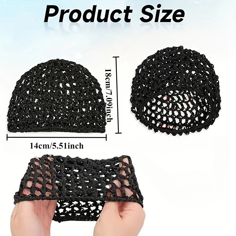 Crochet Hairnet – Soft Reusable Mesh Cap for Women Hair Mesh Cap Axl Black