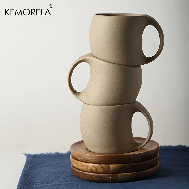 KEMORELA Ceramic Coffee Cup & Saucer 220ml | Elegant Mug Ceramic Coffee Mug Axl
