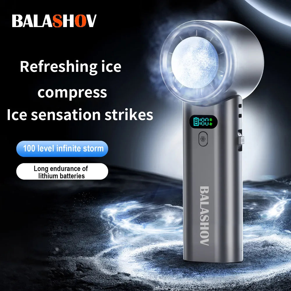 BALASHOV Turbo Handheld Fan – 100 Speeds & 5200mAh Battery Handheld Personal Fan Axl