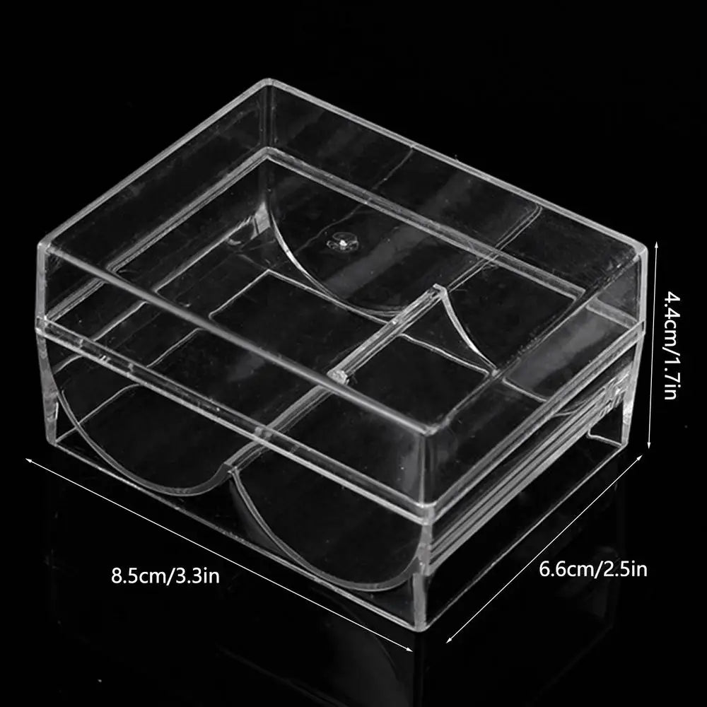 Acrylic Poker Chip Tray – 2-Slot Carrier Holds 40 Chips Poker Chip Tray Axl Transparent