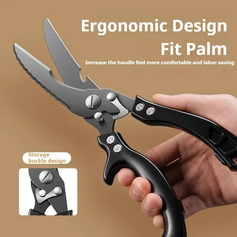 Black Titanium Kitchen Shears – Heavy Duty Bone Scissors Kitchen Shears Axl