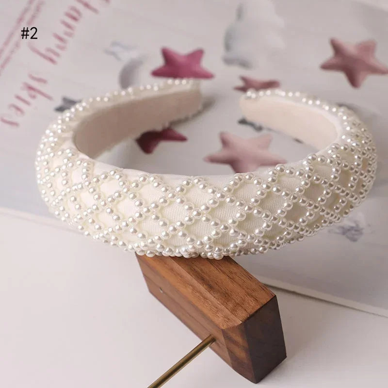 Retro Pearl Headbands for Women – Elegant Hair Accessories Pearl Hair Headband Axl