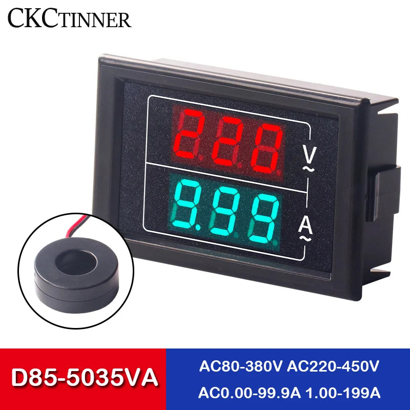 CKCTINNER D85-5035VA LED Digital Voltmeter Ammeter AC Panel Meter Digital Panel Meter Axl Default Title