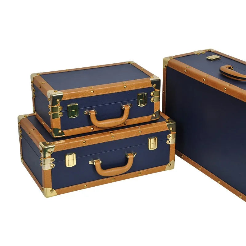 Large Vintage Leather Storage Box – Luxury Bedroom Organizer Leather Storage Box Axl