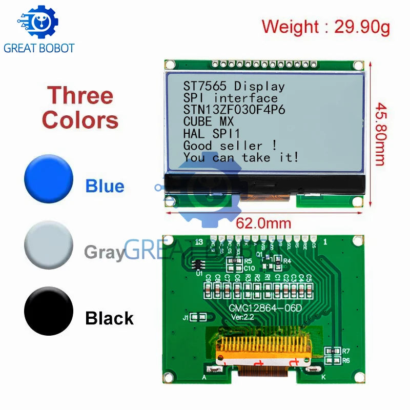 128x64 COG LCD Module – Chinese Font, SPI Interface LCD Display Module Axl