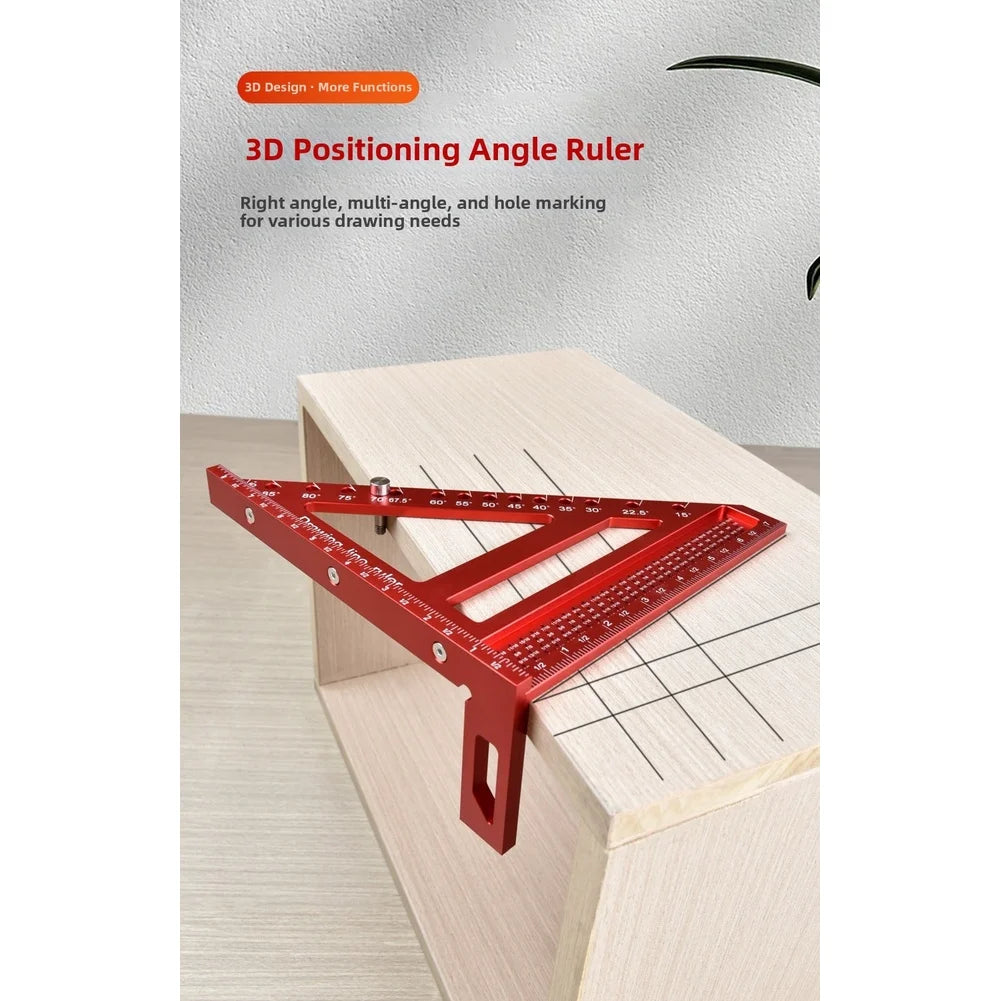 Multi-Angle Aluminum Woodworking Square & Triangle Ruler Woodworking Measuring Ruler Axl