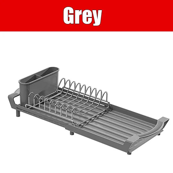 Expandable Dish Drying Rack with Cutlery Holder | Rust-Resistant Dish Drying Rack Axl Grey