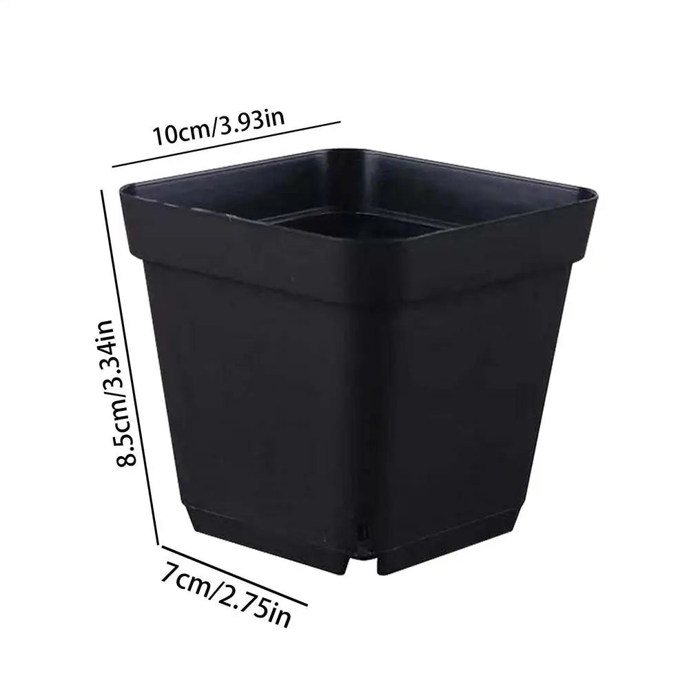 50-Pack Black Seedling Starter Pots with Drainage Holes Seedling Nursery Pots Axl 10cm