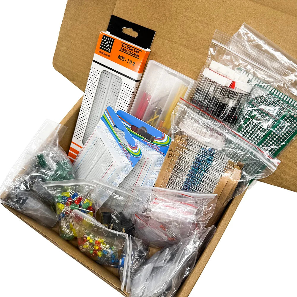 2110PCS Electronic Components Kit – Resistors, LEDs, Breadboard Electronic Components Kit Axl