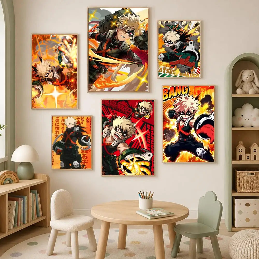 Katsuki Bakugo Self-Stick HD Anime Wall Poster – Waterproof Anime Wall Poster Axl
