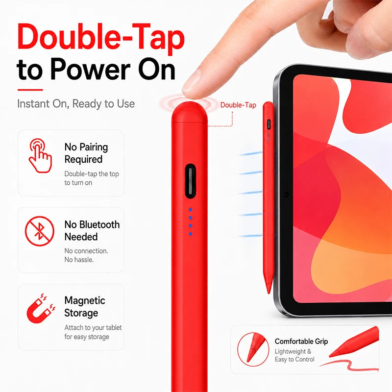 Universal Capacitive Stylus Pen – 18H Battery, Magnetic USB-C Capacitive Stylus Pen Axl