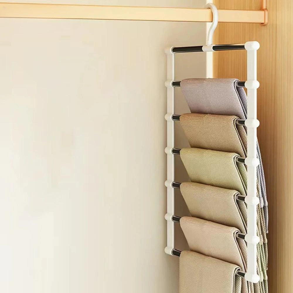 Space-Saving Pants Hanger – Multi-Layer Trouser Rack Organizer Pants Hanger Rack Axl