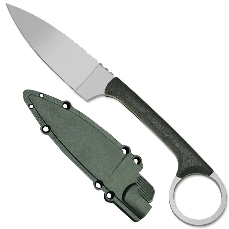 Portable Stainless Steel Fruit Knife with Protective Sleeve Paring Knife Axl green