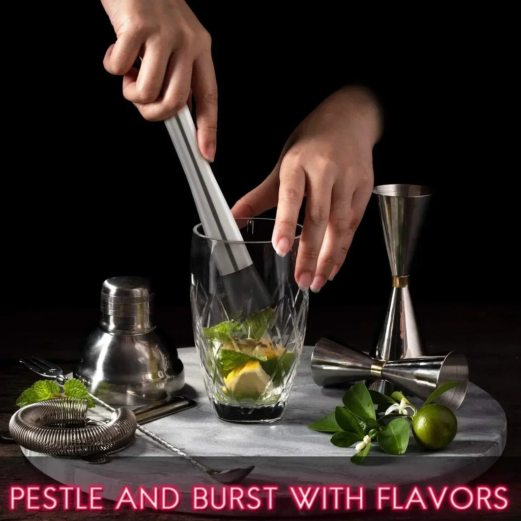 Stainless Steel Cocktail Muddler & Mixing Spoon Bar Tool Set Cocktail Bar Tool Set Axl