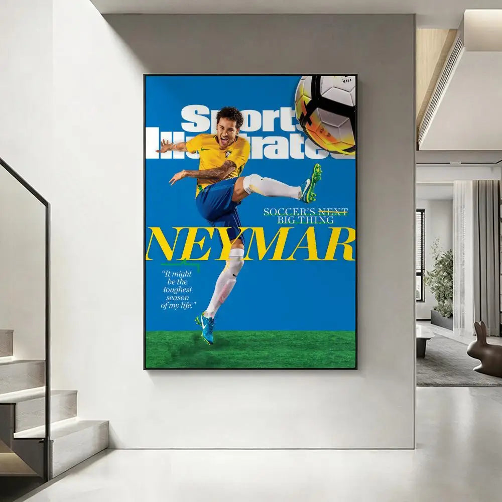 Football Star HD Waterproof Wall Poster – Self-Adhesive Art Wall Art Poster Axl White12 40X50cmNoframe