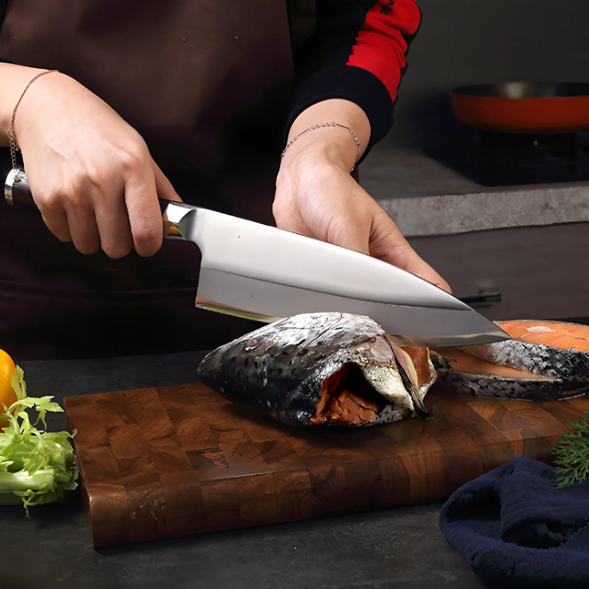 Sashimi Sushi Slicing Knife – Sharp Steel Kitchen Knife Sashimi Slicing Knife Axl