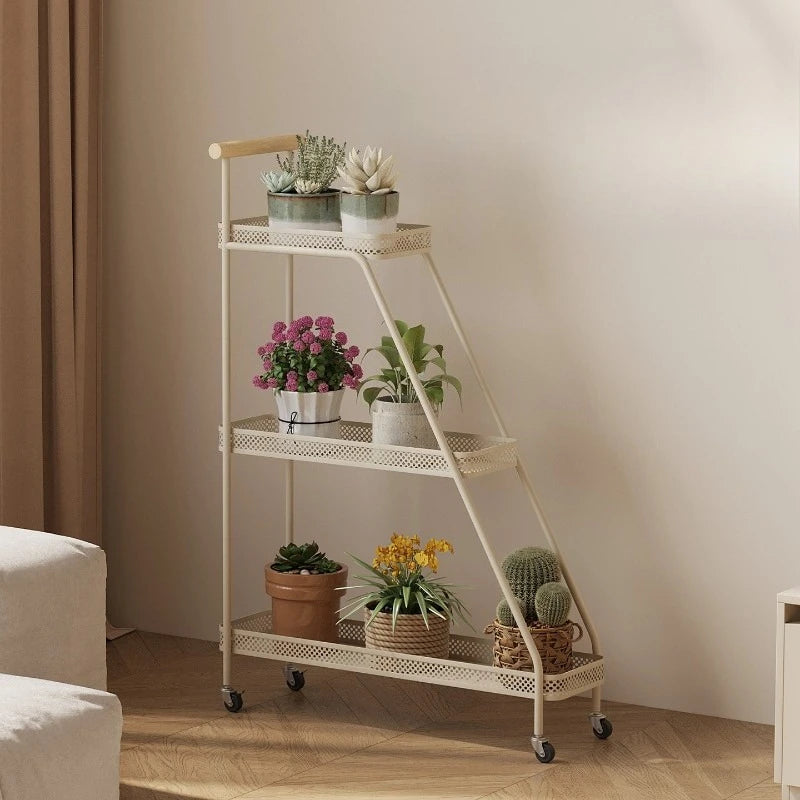 3-Tier Metal Flower Pot Stand – Movable Balcony Plant Rack Plant Pot Stand Axl