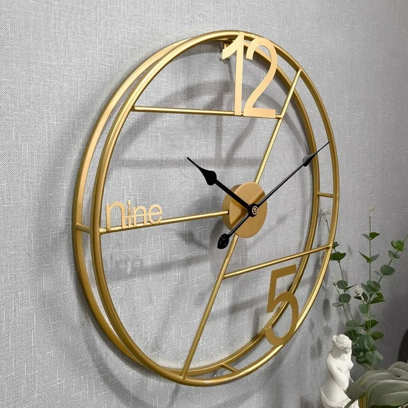 60cm Silent Metal Wall Clock – Modern Minimalist Living Room Wall Clock Axl