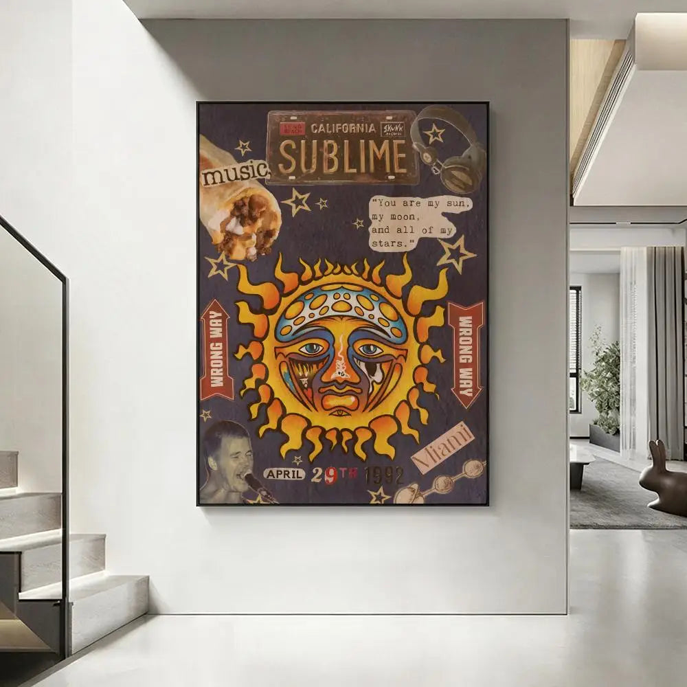 Sublime Band Poster – HD Waterproof Wall Art Print Decor Wall Art Poster Axl White9 50X70cmNoframe