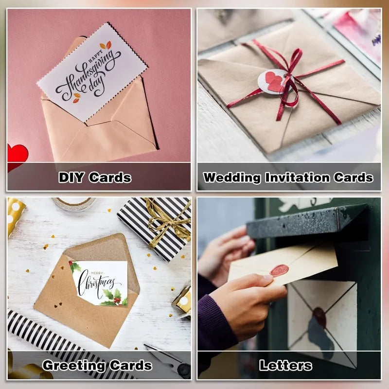100 Kraft Mini Window Envelopes – Wedding & Gift Cards Kraft Paper Envelopes Axl