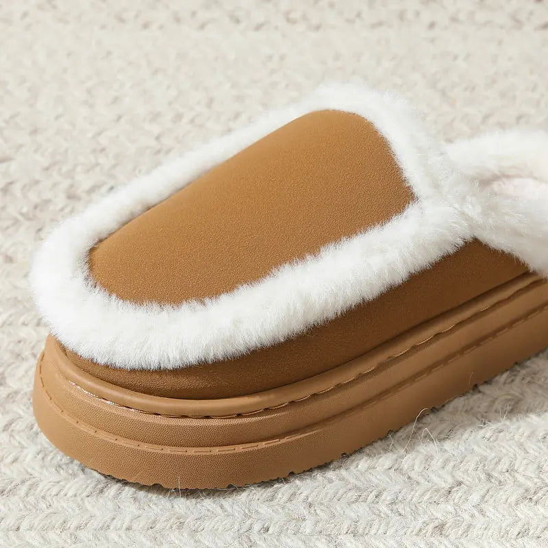 Women's Fluffy Plush Slippers – Plus Size Non-Slip Faux Suede Women's Plush Slippers Axl