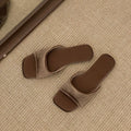 Women's Square Toe Suede Slide Slippers | Soft Sole Summer Women's Slide Slippers Axl Coffee 39
