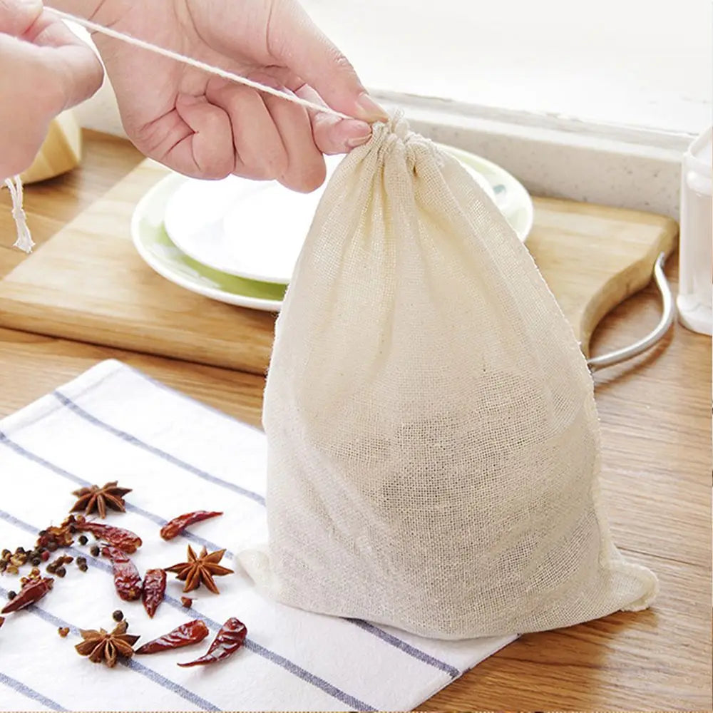 Reusable Muslin Filter Bags – Nut Milk, Tea & Coffee Strainer Muslin Filter Bag Axl