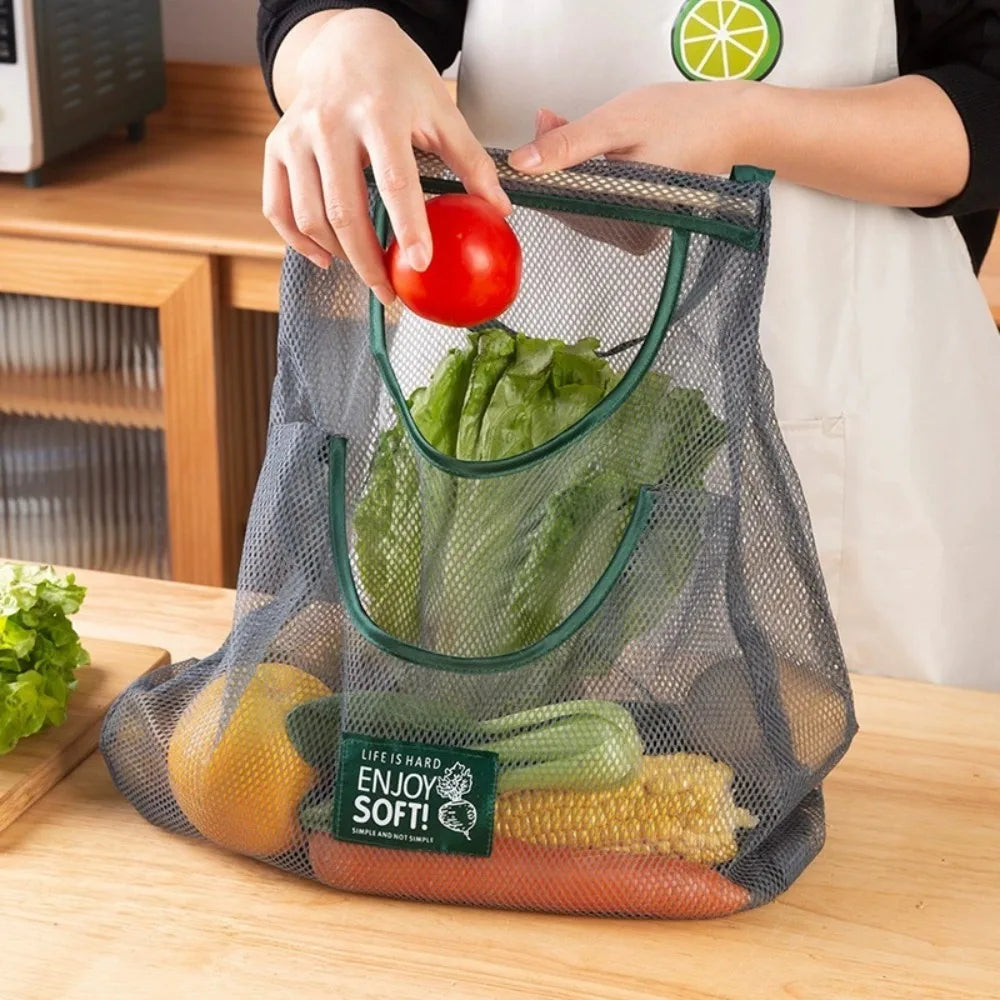 Reusable Hanging Mesh Bag – Breathable Fruit & Vegetable Net Produce Storage Bag Axl