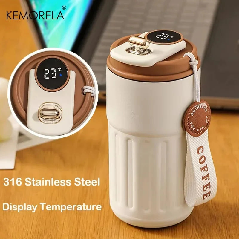 KEMORELA Smart Thermos Bottle – LED Temp Display 316 Steel Mug Smart Vacuum Thermos Axl