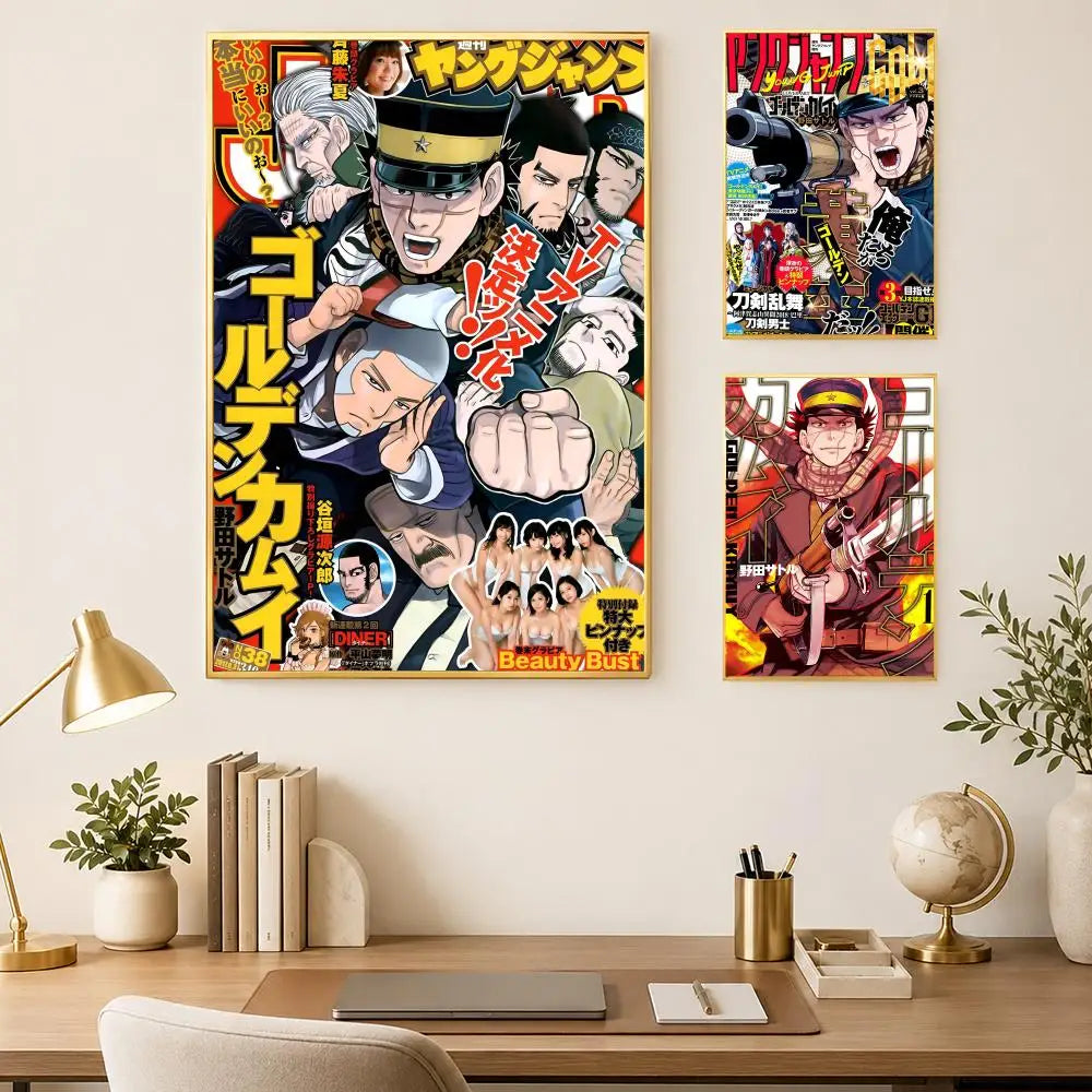 Golden Kamuy Manga Poster – Self-Stick Waterproof Wall Art Manga Wall Poster Axl