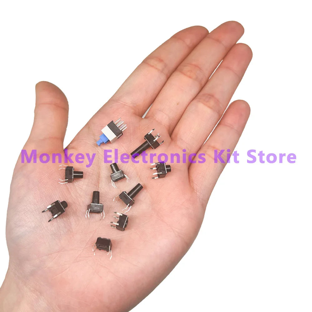 Push Button Switch Kit – 10 Types 100/180/200 Pcs Assortment Box Switch Assortment Kit Axl