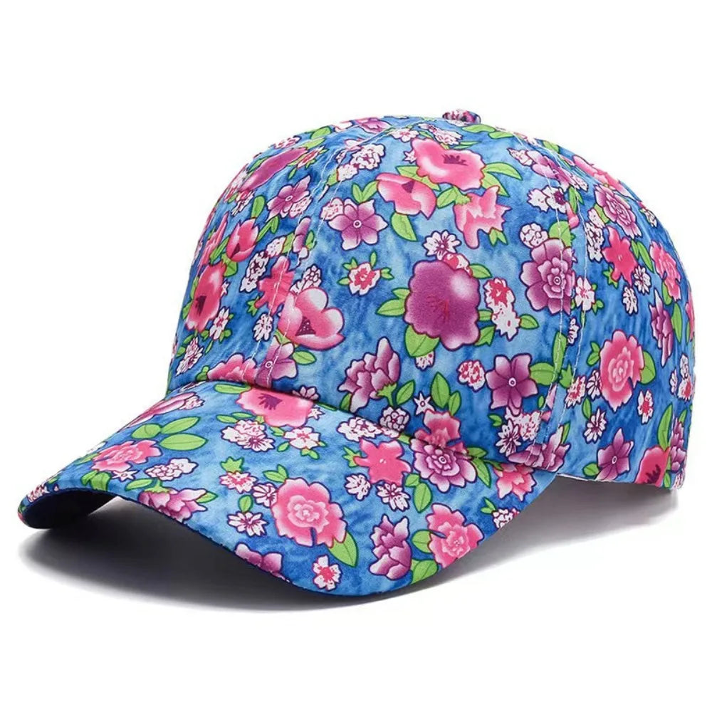 Floral Print Cotton Baseball Cap – Adjustable Women's Visor Women's Baseball Cap Axl
