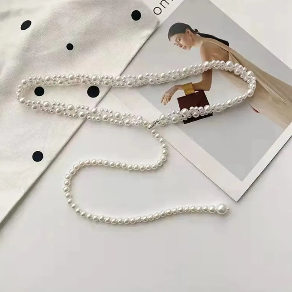 100cm Pearl Waist Chain Belt – Elegant Women's Body Jewelry Pearl Waist Chain Axl