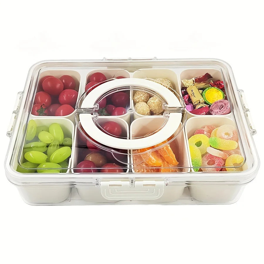 8-Grid Divided Serving Tray with Lids | Snack Storage Container Food Storage Container Axl 8 Grids