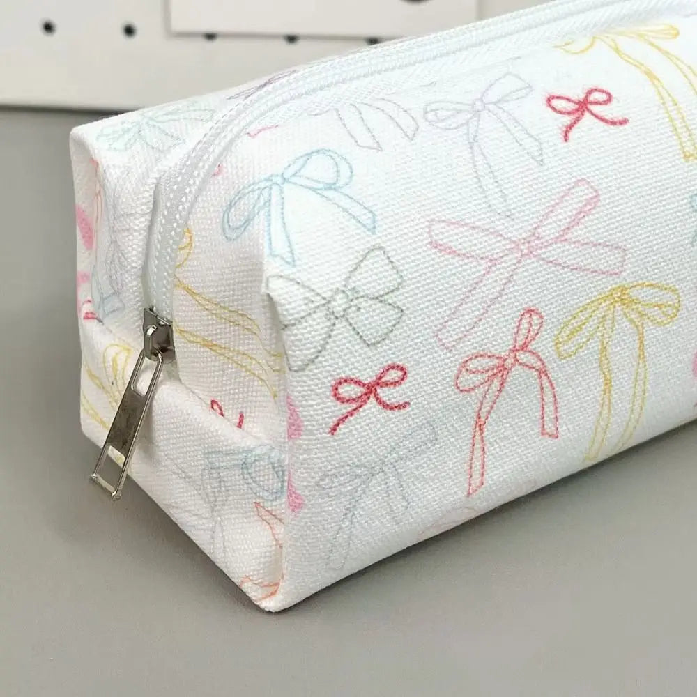 Cute Bow Pencil Case – Large Canvas Cat & Dog Pen Bag Pencil Case Axl