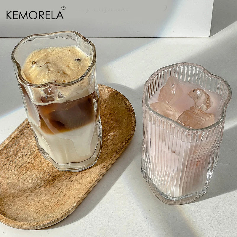 KEMORELA Twist Glass – Iced Coffee & Cold Drink Cup Cocktail Drink Glass Axl