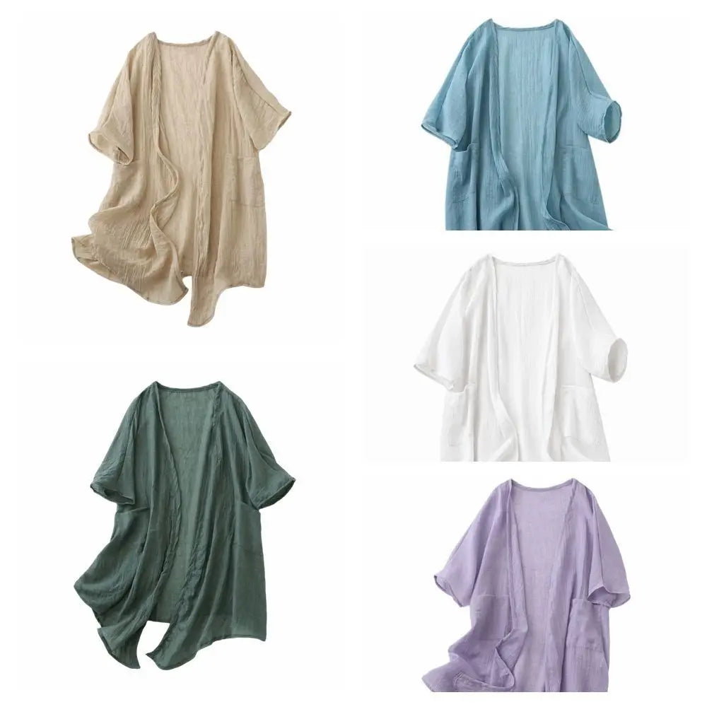 Women's Loose Open-Front Knit Cardigan – Summer Cover-Up Knit Cardigan Axl