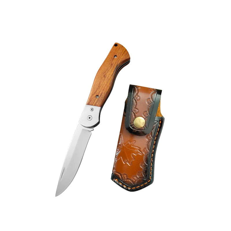 InLeung Folding Boning Knife – Stainless Steel & Wood Handle Folding Kitchen Knife Axl Style AT