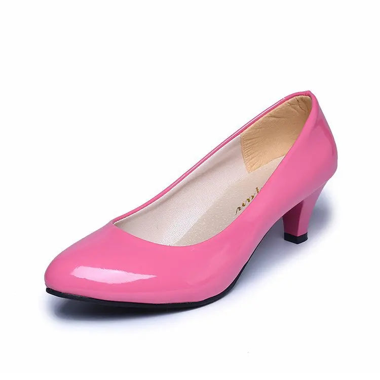 YBQJOO Women's Square Heel Pumps – Office & Party Slip-On Women's Heeled Pumps Axl 1 pink 34