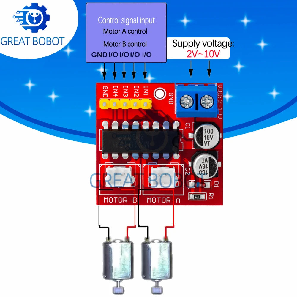 MX1919 2.5A Dual H-Bridge DC Motor Driver Module for Arduino Motor Driver Module Axl Default Title