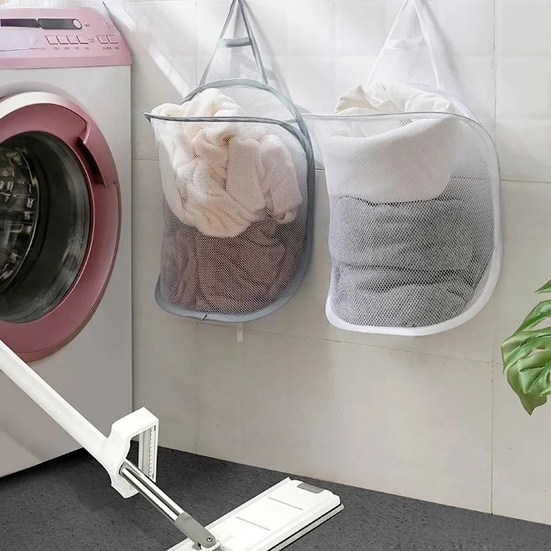 Wall-Mounted Foldable Laundry Basket – Breathable Mesh Hamper Laundry Hamper Axl