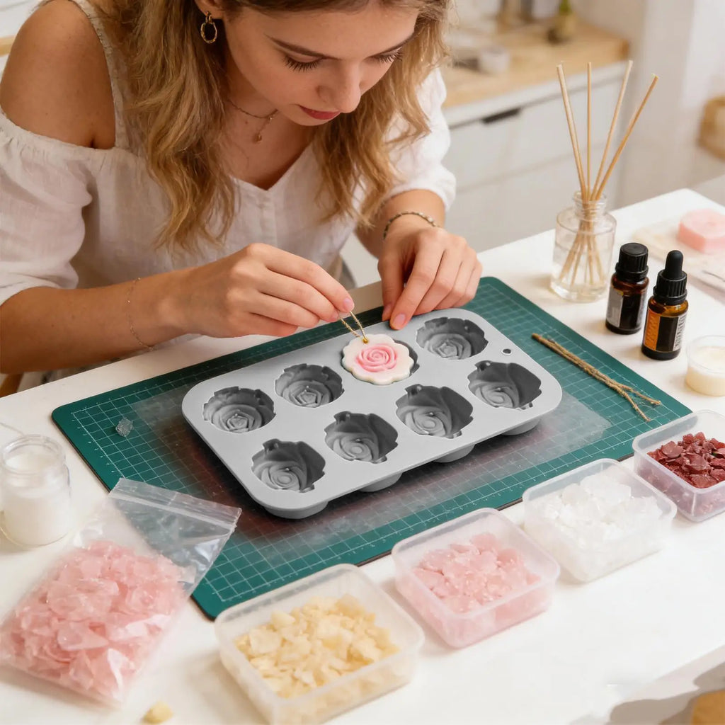 Rose Silicone Cupcake Molds – 8-Cavity Nonstick Baking Pan Silicone Baking Mold Axl