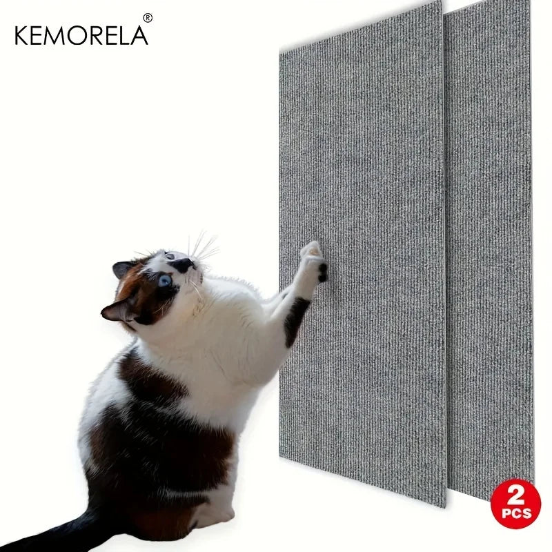 KEMORELA 2-Pack Self-Adhesive Cat Scratch Mats – Furniture Protector Cat Scratching Mat Axl 2PCS Light Grey 30X30cm