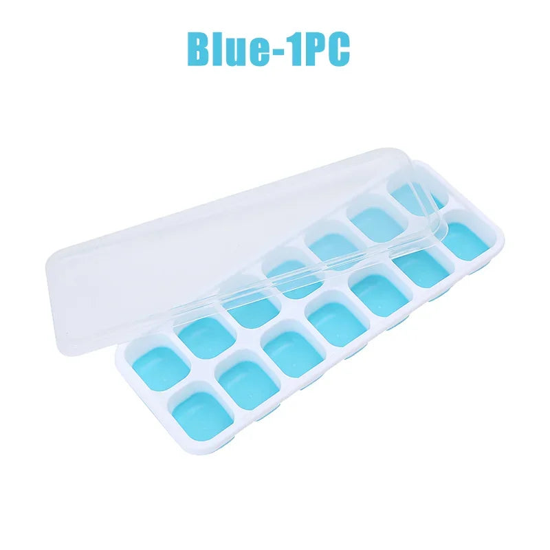 Silicone Ice Cube Tray with Lid – 14-Grid Non-Stick Mold Ice Cube Tray Axl 1pcs D