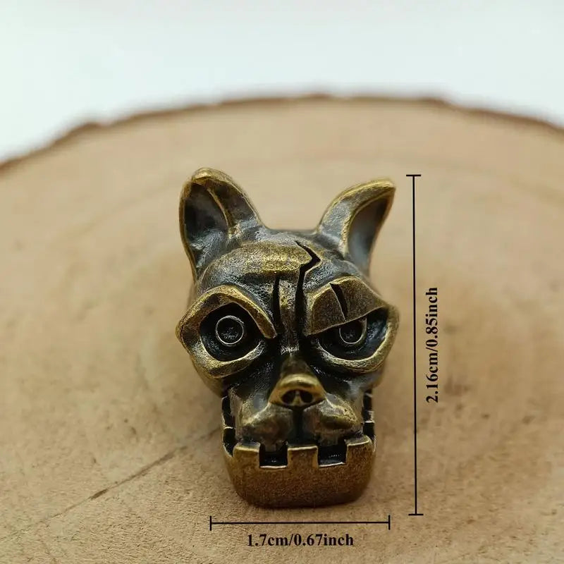 Bulldog Head Brass Bead – EDC Paracord Lanyard Pendant Paracord Pendant Bead Axl