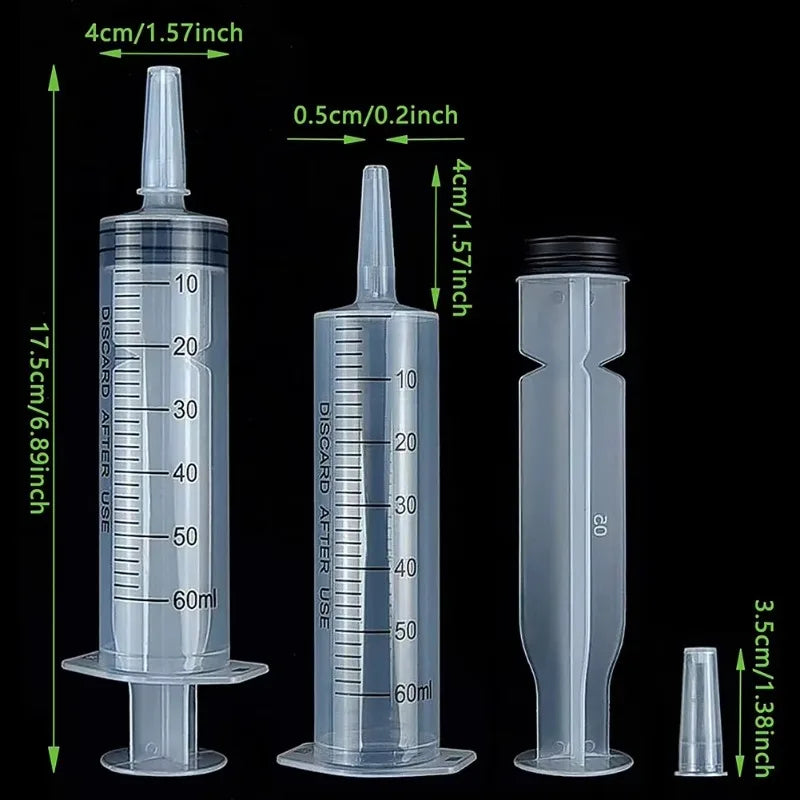 60ml Pet Liquid Feeder Syringe – Hand Push Multi-Function Rinser Pet Syringe Feeder Axl