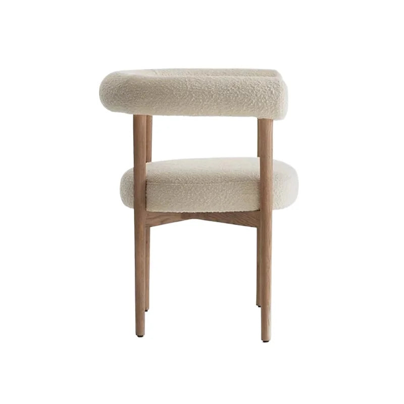 Nordic Modern Luxury Dining Armchair – Soft Wool & Metal Dining Armchair Axl