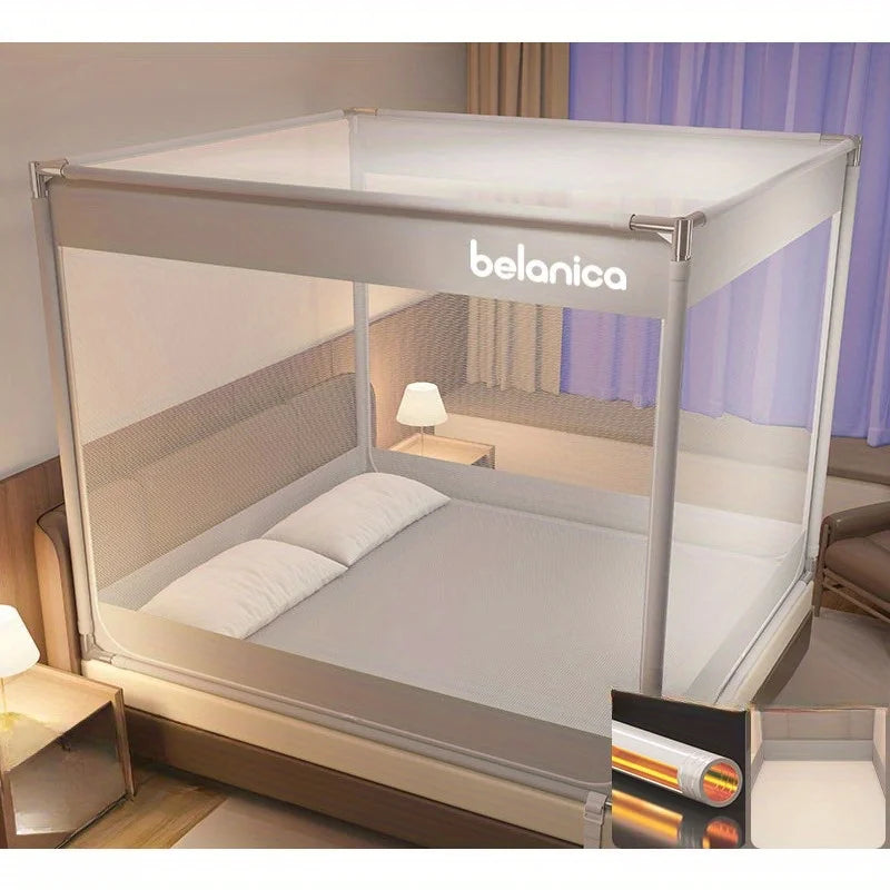 Yurt Mosquito Net for Bed – Anti-Drop Full-Bottom Canopy Bed Mosquito Net Axl Grey 200.220.170
